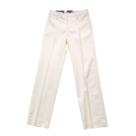 Banana Republic Women's Wool Pants Ivory High Rise Straight Leg Trousers 2 NWT - Picture 1 of 7